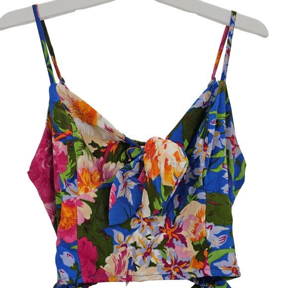 Lottie & Holly Womans size M 2 Piece Outfit Floral Crop Tank Top & Skort Set NEW - Picture 2 of 8